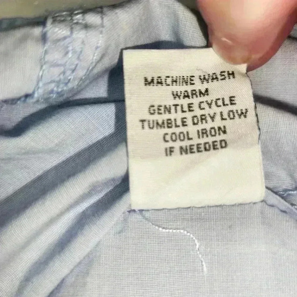 Buckle Black Button Up Shirt Size L Long Sleeve Blue Grey Button Pockets *READ* - Picture 5 of 15